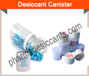 Desiccant canister for tablet packaging